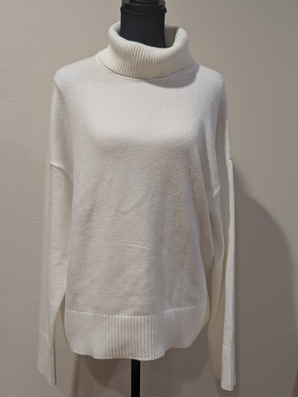 PrettyGarden Women's White Turtleneck Sweater Long Sleeve Oversized NWT